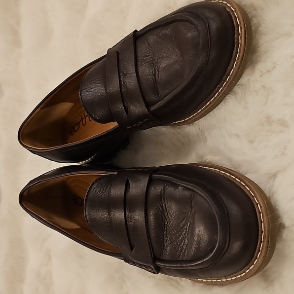 Earth Javas Brown Leather Slip On Penny Oxford Loafers Womens 8 Academia Preppy - Picture 2 of 10